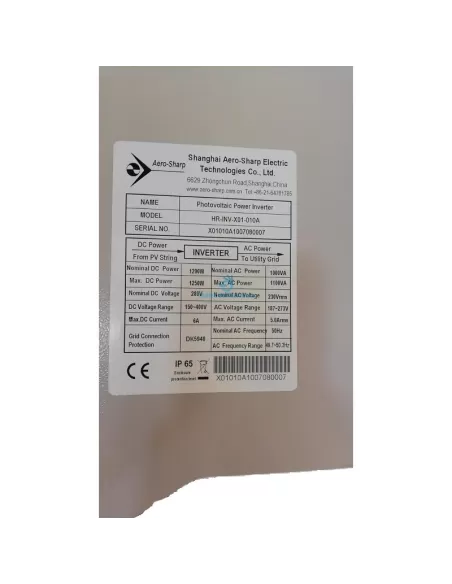 Sharp X01010 Onduleur photovoltaïque Aero-sharp 1,0kw sans accessoires